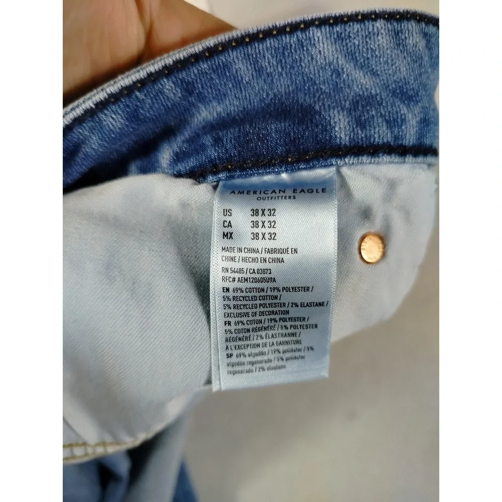 American Eagle Airflex+ Temp Tech Jeans Mens 38 Light Blue Athletic Tapered